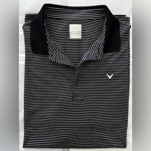 Callaway Men's Polo with Black and White Stripes